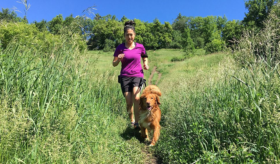 Steph running dog